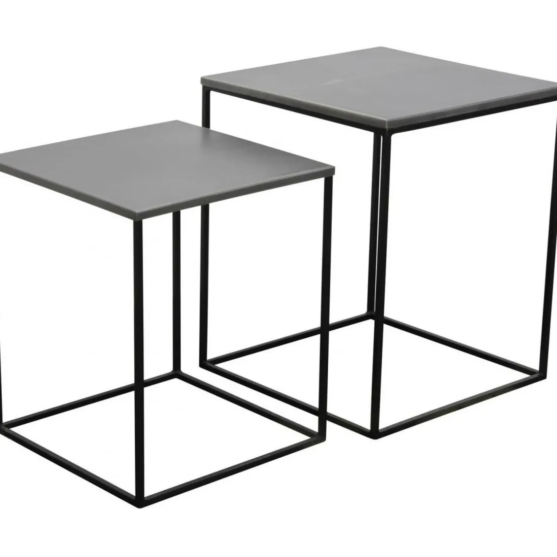 Set De 2 Tables de Chevet Miles Zinc