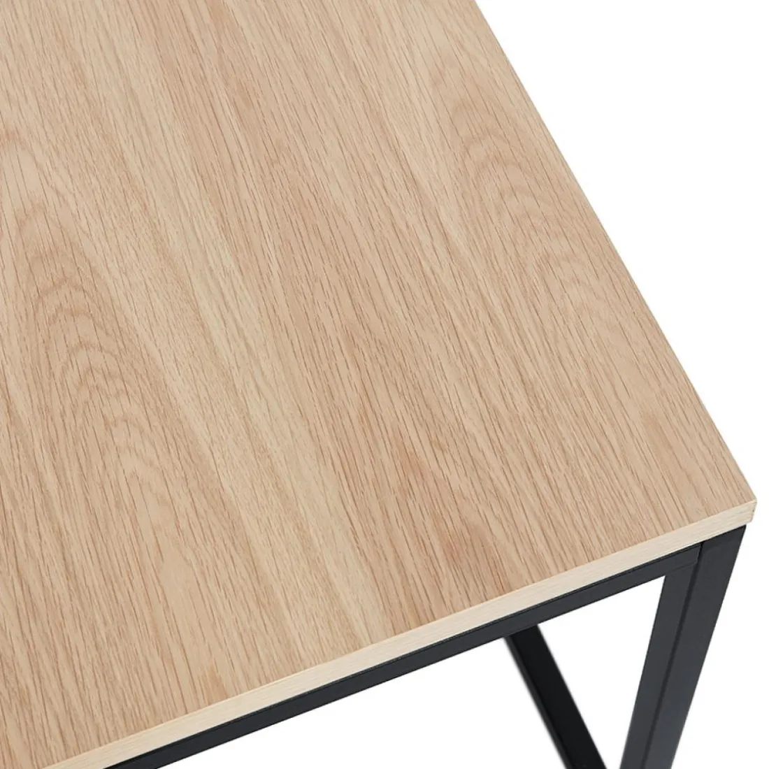 Set de 2 tables gigognes emboîtables style industriel 'MOMA' en bois finition naturelle et métal noir