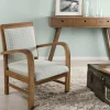 Sofa en teck et coton imprimé pétales Scandi - imprimé