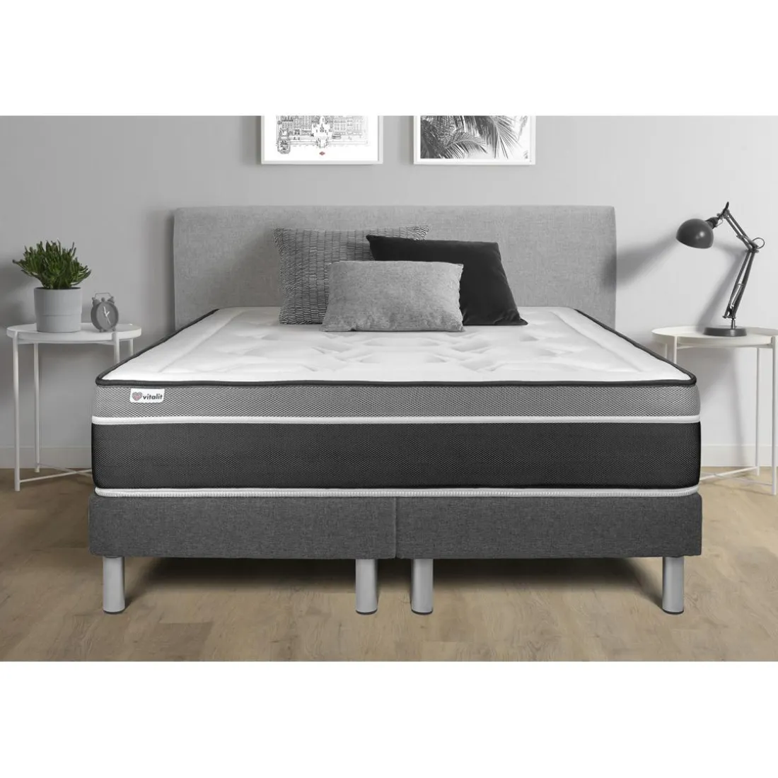 Sommier VITALSOM Gris