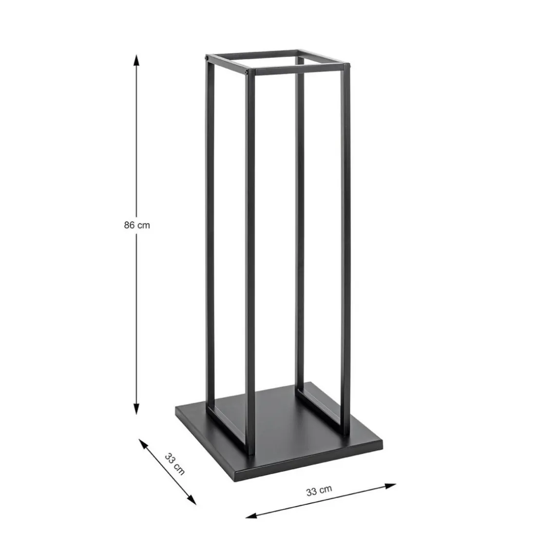 Support pour bois de cheminée noir en métal