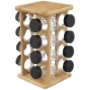 Support rotatif 16 pots à épices bambou