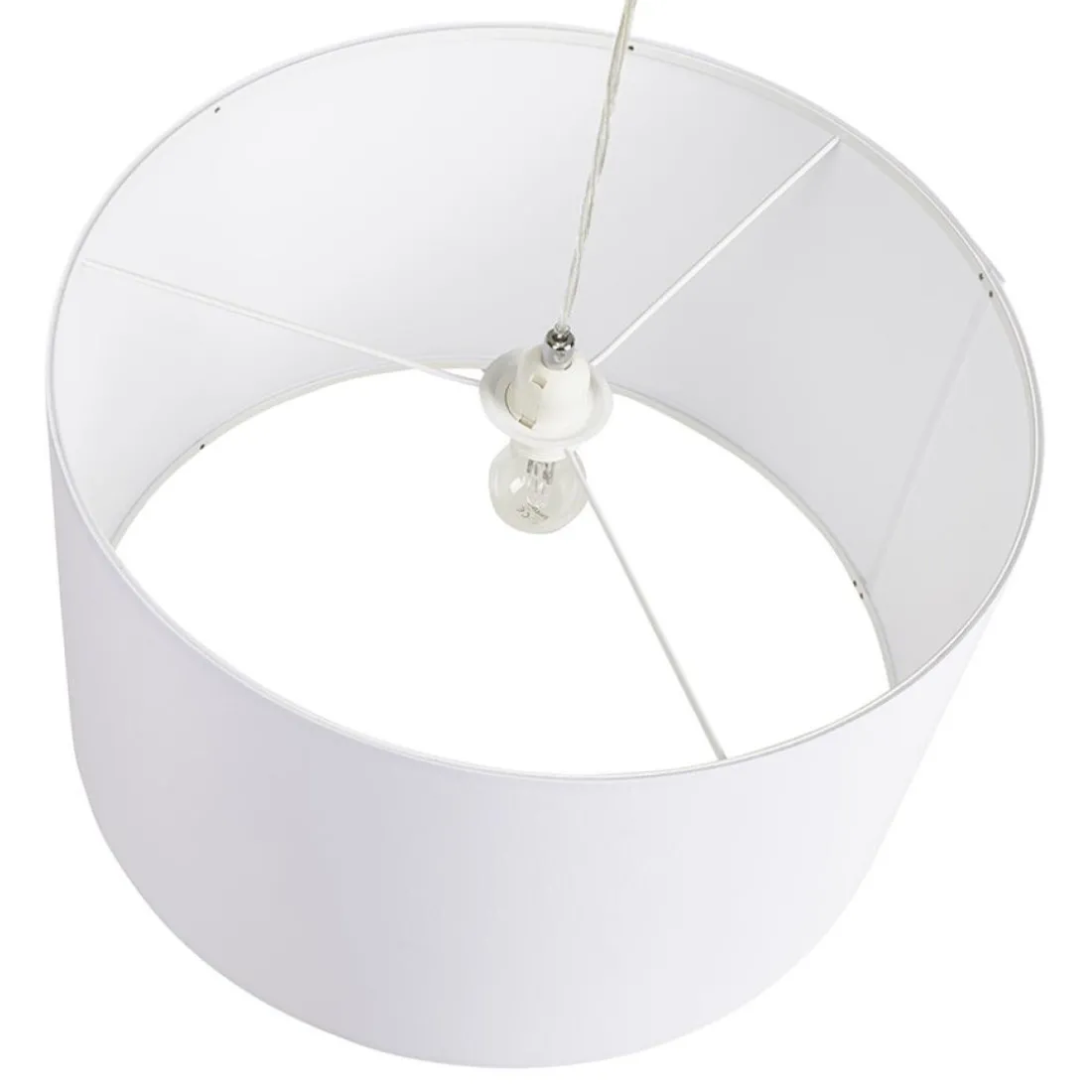 Suspension 'BUNGEE' ronde avec abat-jour blanc