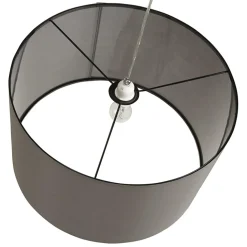 Suspension 'BUNGEE' ronde avec abat-jour gris
