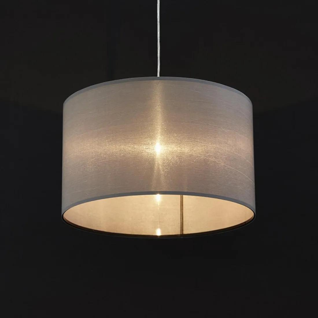 Suspension 'BUNGEE' ronde avec abat-jour gris
