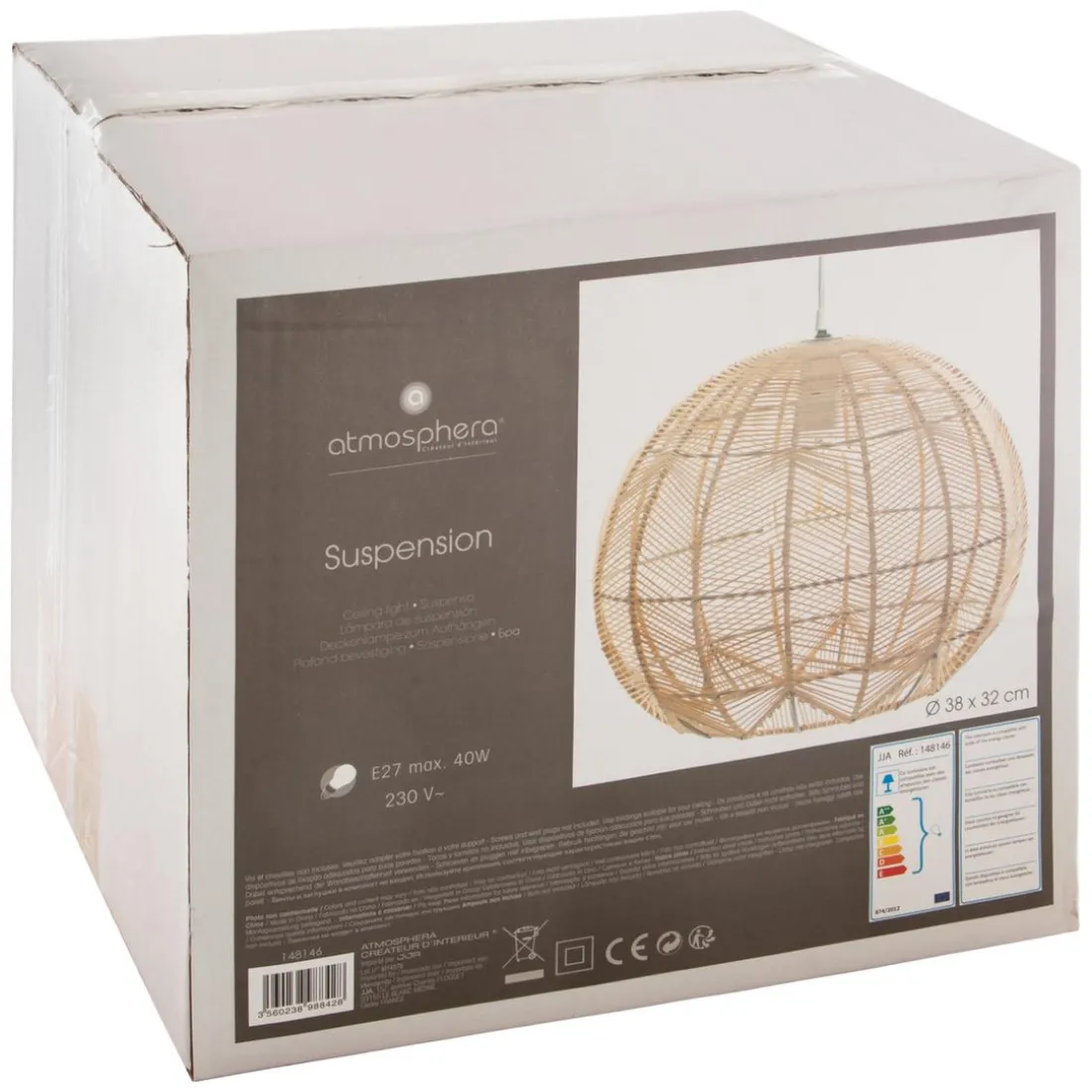Suspension en rotin D38