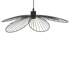 Suspension Fleur noir en métal D57cm
