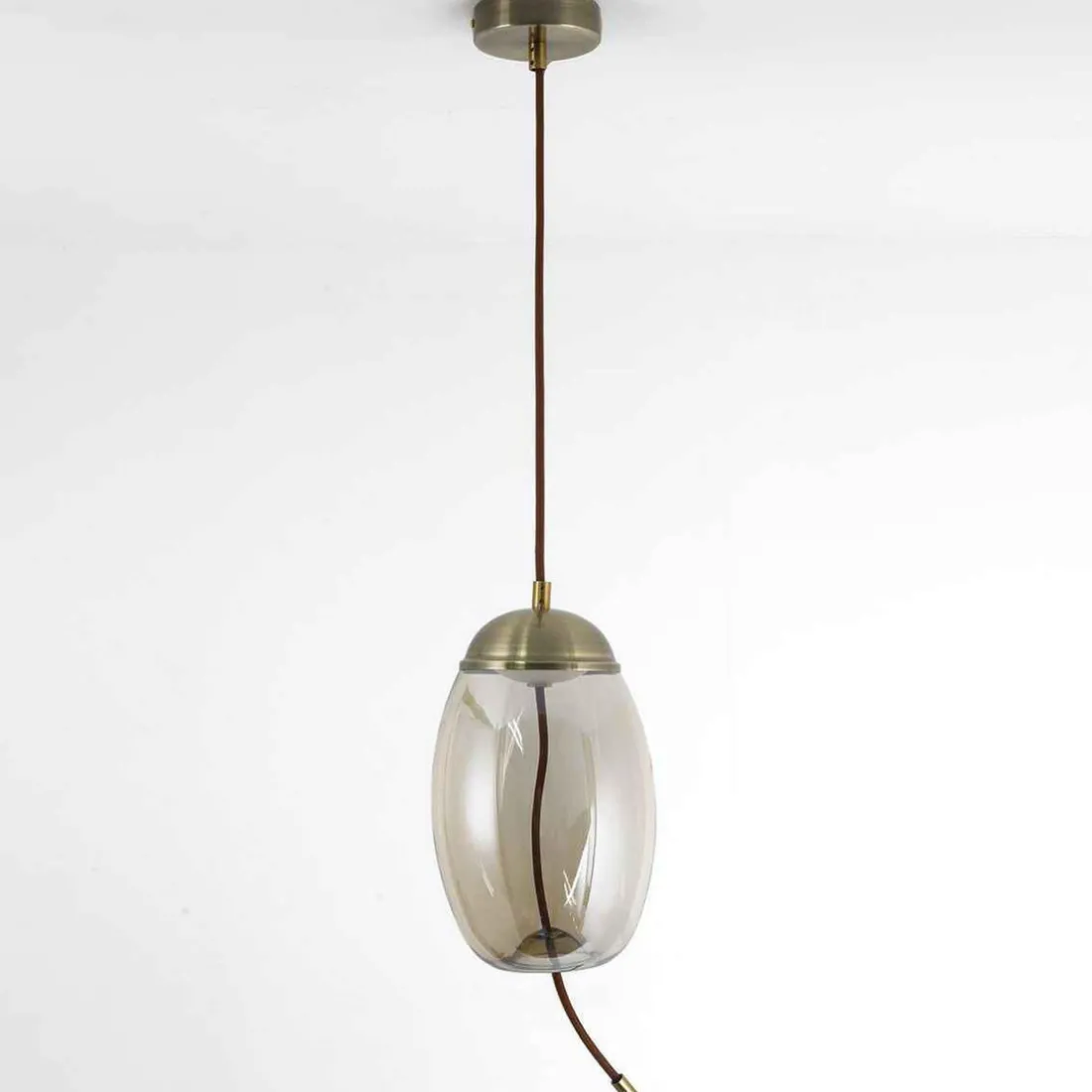 Suspension LED ODALIA Verre Transparent fumé