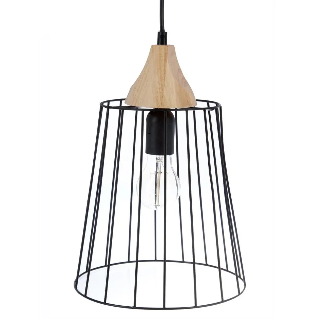 Suspension métal filaire noir et marron