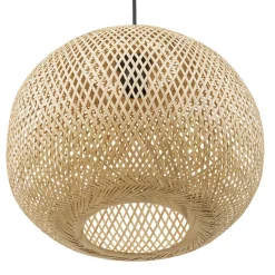 Suspension ronde 'CASIMIRA MINI' en bambou naturel