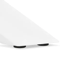 Table à diner 'WALABY' en bois finition Noyer avec pied central en x blanc