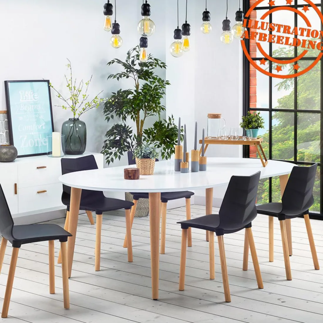 Table à dîner ronde extensible 'IGLOU' style scandinave