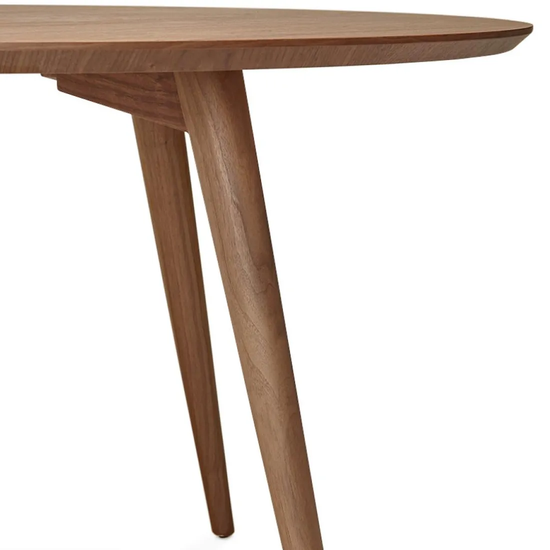 Table à dîner ronde 'SWEDY' en bois Noyer style scandinave