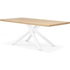 Table à Manger Couleur Naturel Métal Blanc ROYALTY