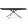 Table à manger design 'WALABY' en bois noir avec pied central en métal