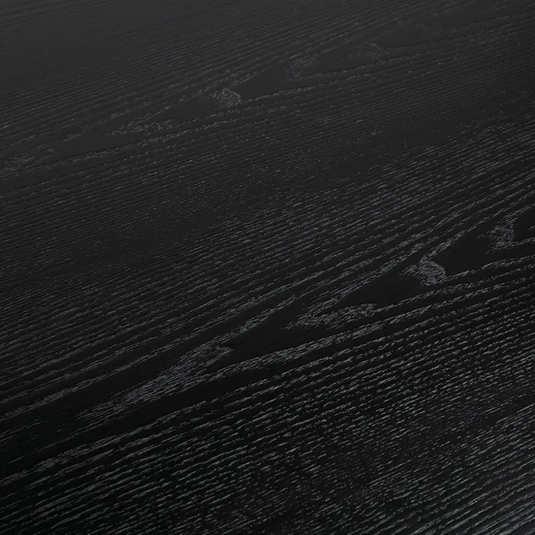 Table à manger design 'WALABY' en bois noir avec pied central en métal