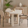 Table à manger forme nuage asymétrique VALDO Blanc minéral texturé