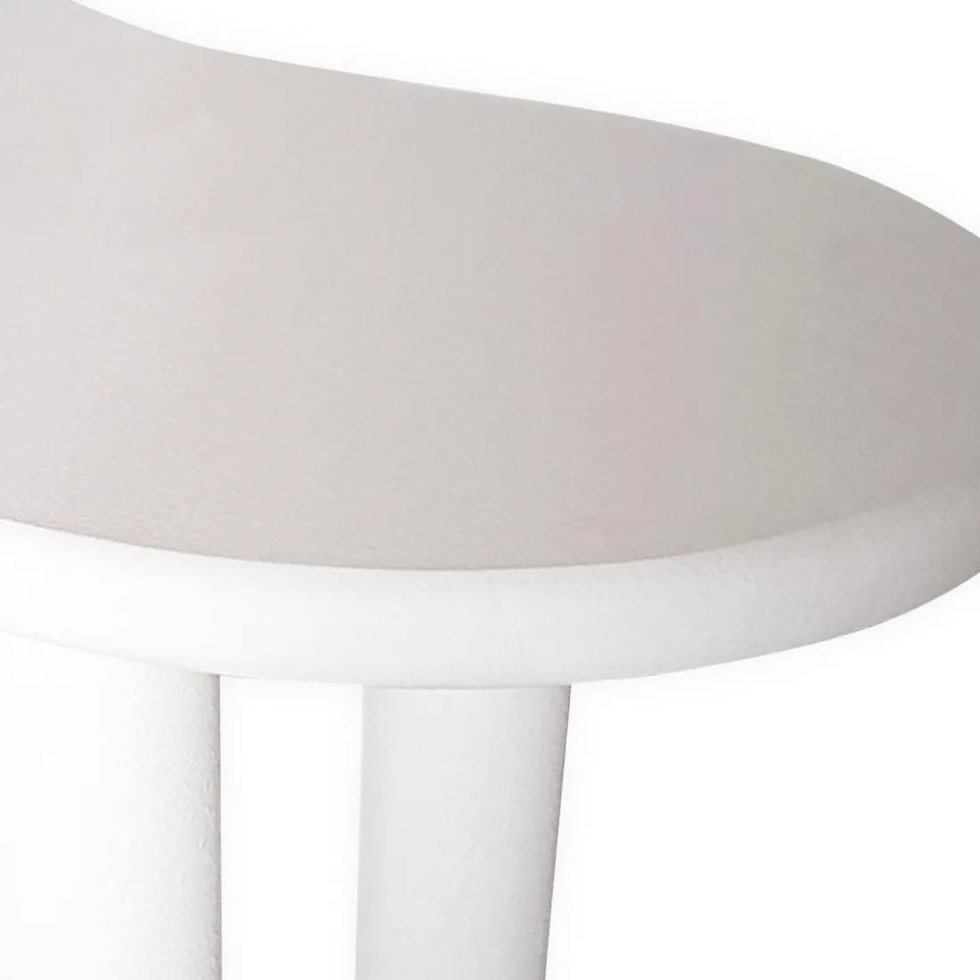 Table à manger forme nuage asymétrique VALDO Blanc minéral texturé