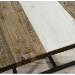 Table À Manger LEANDRE Bois Et Pieds En Métal 200 X 100 Cm