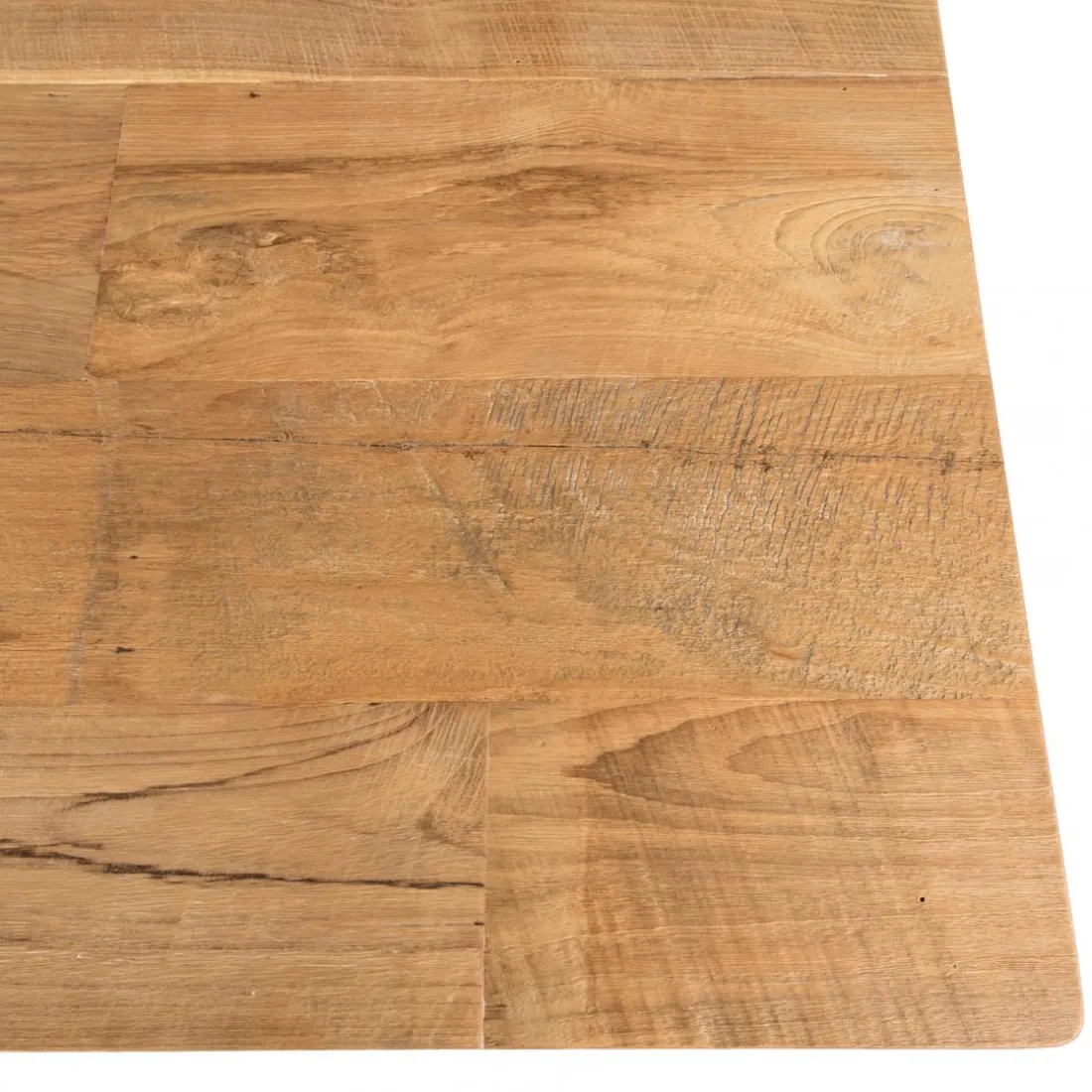 Table À Manger MAXENCE 220X100Cm Bois Teck Recyclé Pieds Croisés Teck