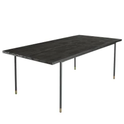 Table à Manger Noire 200 x 100 cm Pin Vieilli YANIS