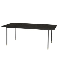 Table à Manger Noire 200 x 100 cm Pin Vieilli YANIS