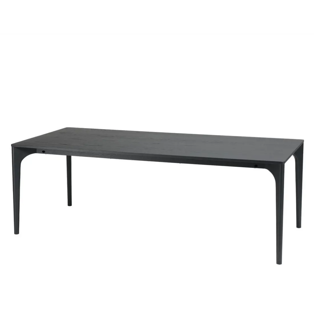 Table à manger noire pieds en chêne massif MAXENCE