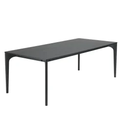 Table à manger noire pieds en chêne massif MAXENCE