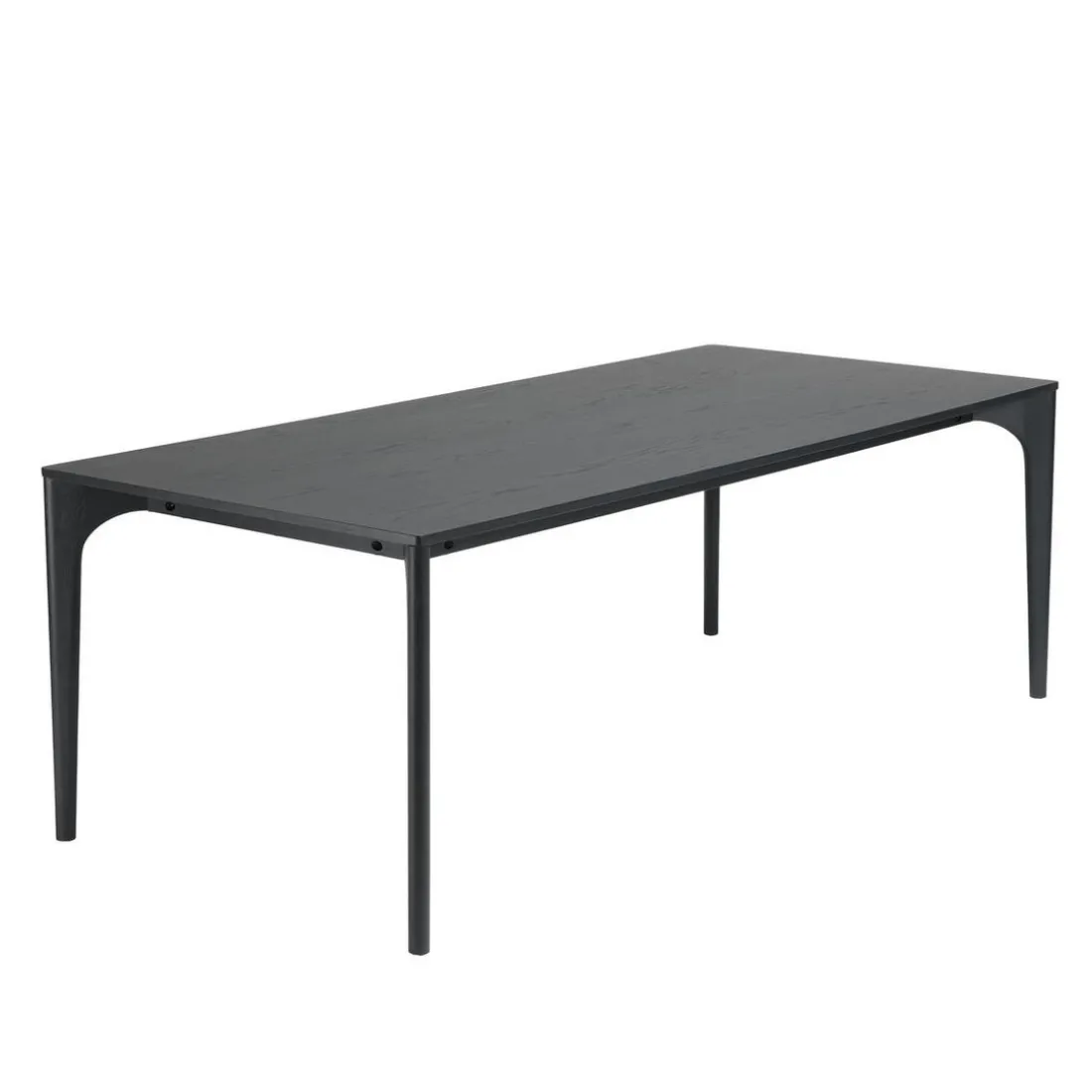 Table à manger noire pieds en chêne massif MAXENCE
