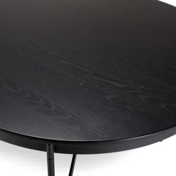 Table à manger ovale Noir piètement métal