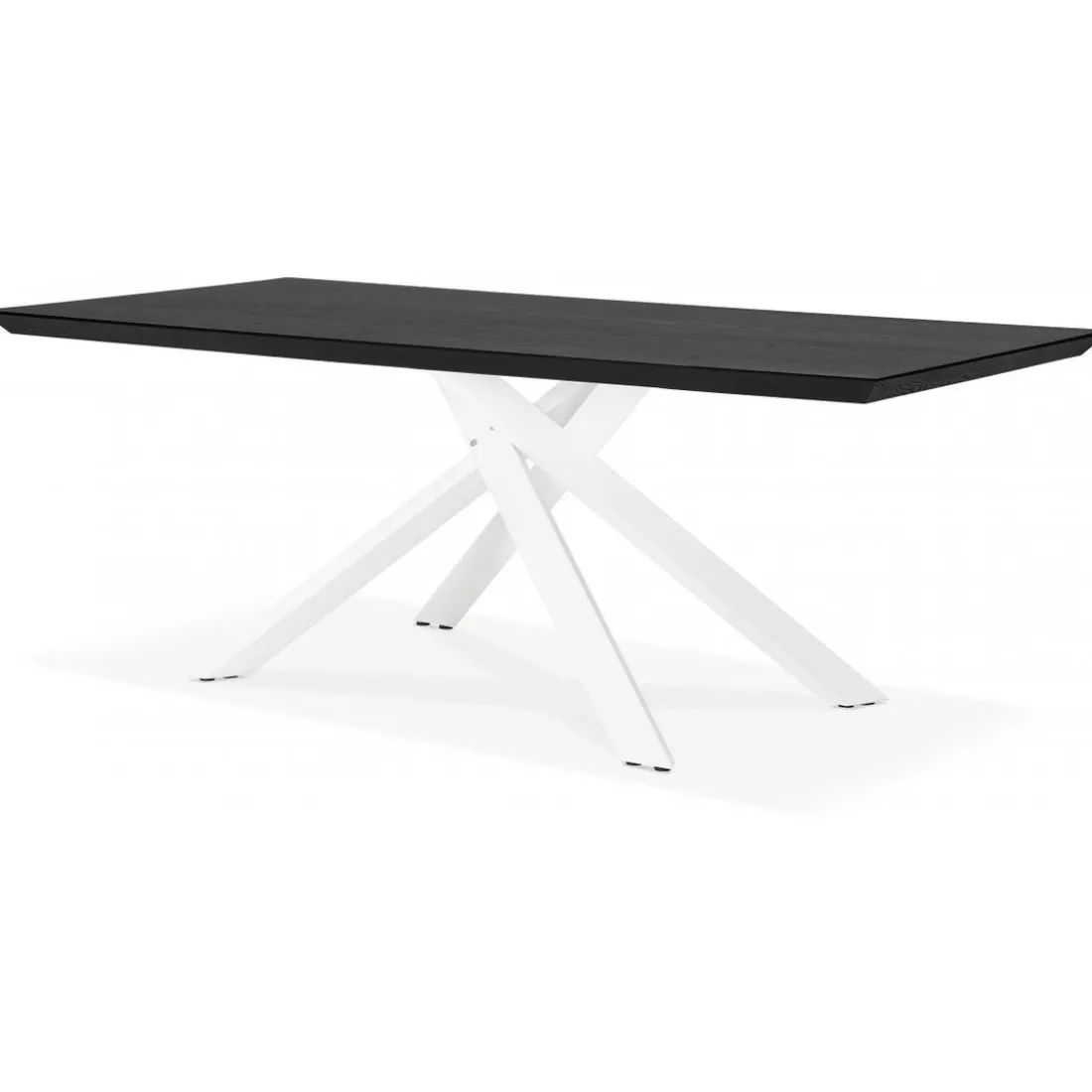Table à Manger Piétement en Métal Blanc POTZ Noir
