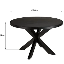 Table à manger plateau noir et effet pierre BASILE