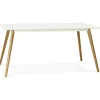 Table à Manger rectangulaire blanche pieds bois CANDY