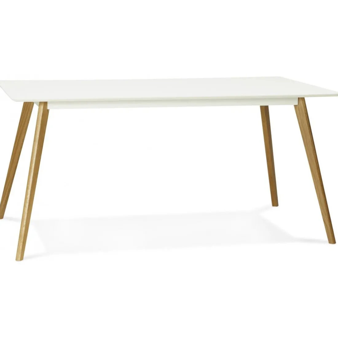 Table à Manger rectangulaire blanche pieds bois CANDY