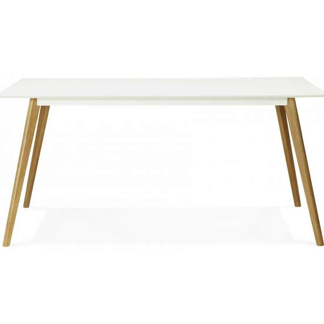 Table à Manger rectangulaire blanche pieds bois CANDY