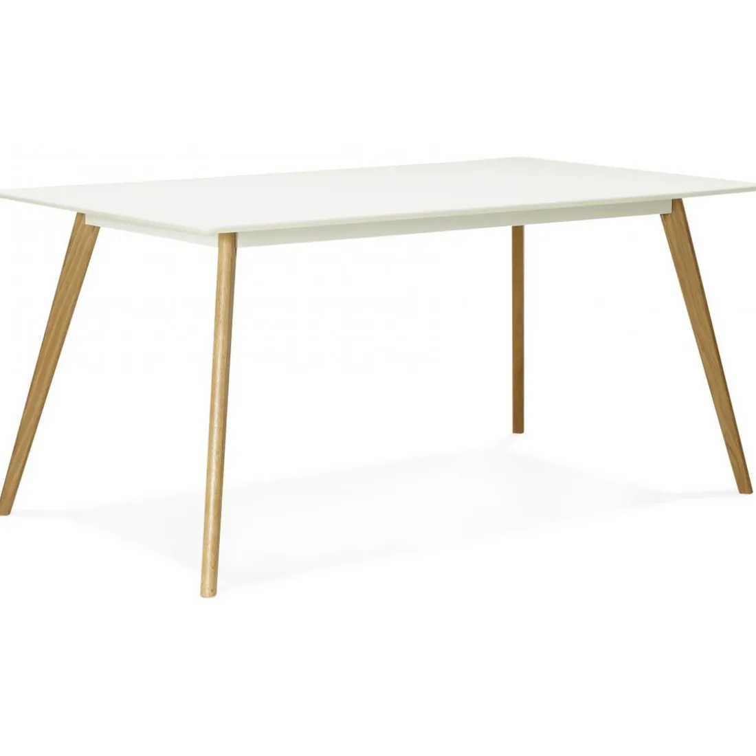 Table à Manger rectangulaire blanche pieds bois CANDY