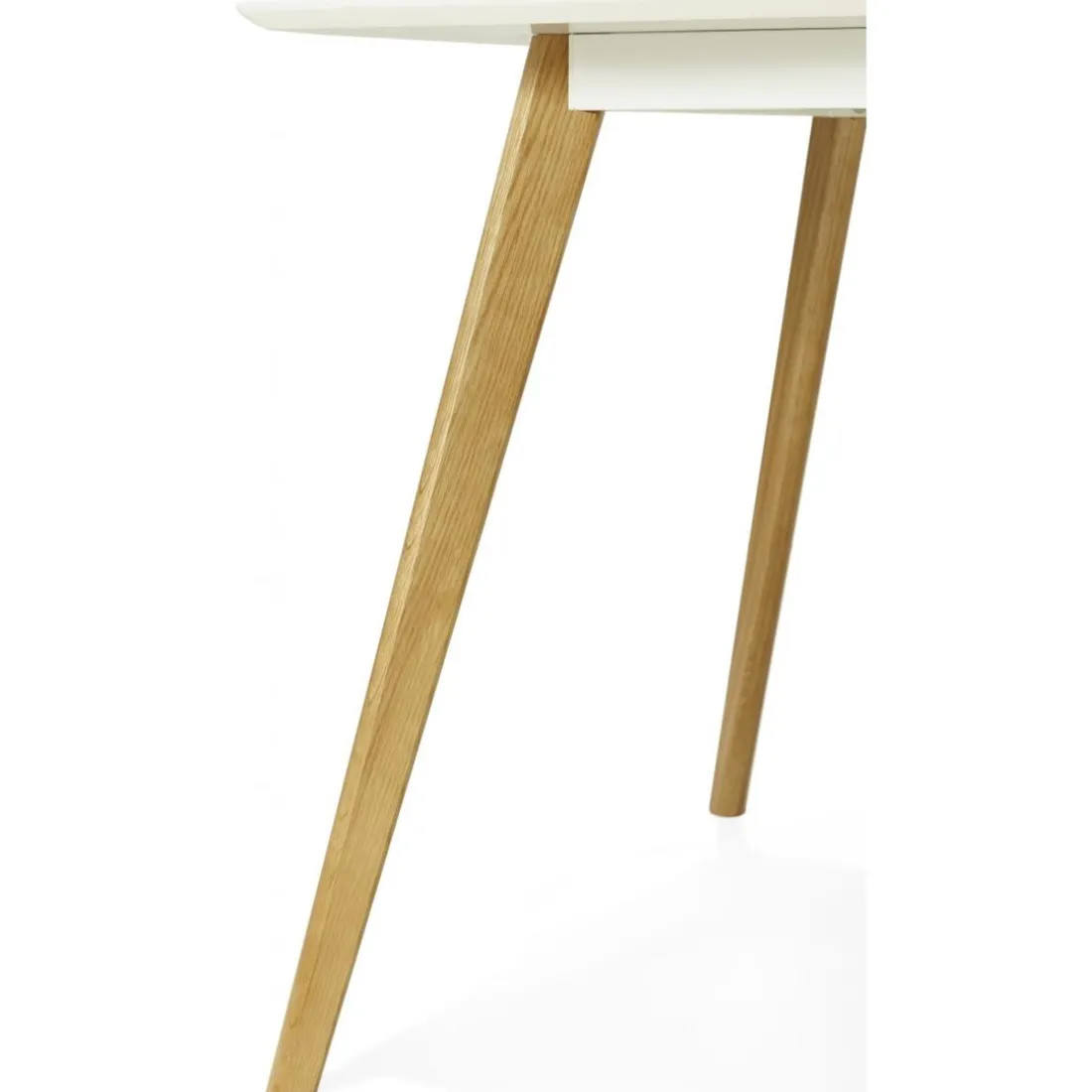 Table à Manger rectangulaire blanche pieds bois CANDY
