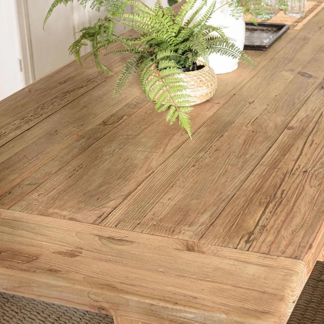 Table à manger rectangulaire bois Pin recyclé