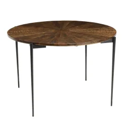 Table à manger ronde en bois et pieds métal KIARA