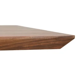 Table à manger 'WALABY' en bois finition Noyer avec pied central en métal