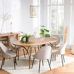Table à manger YSEULT bois Peuplier 180x90cm