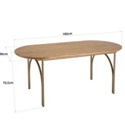 Table à manger YSEULT bois Peuplier 180x90cm