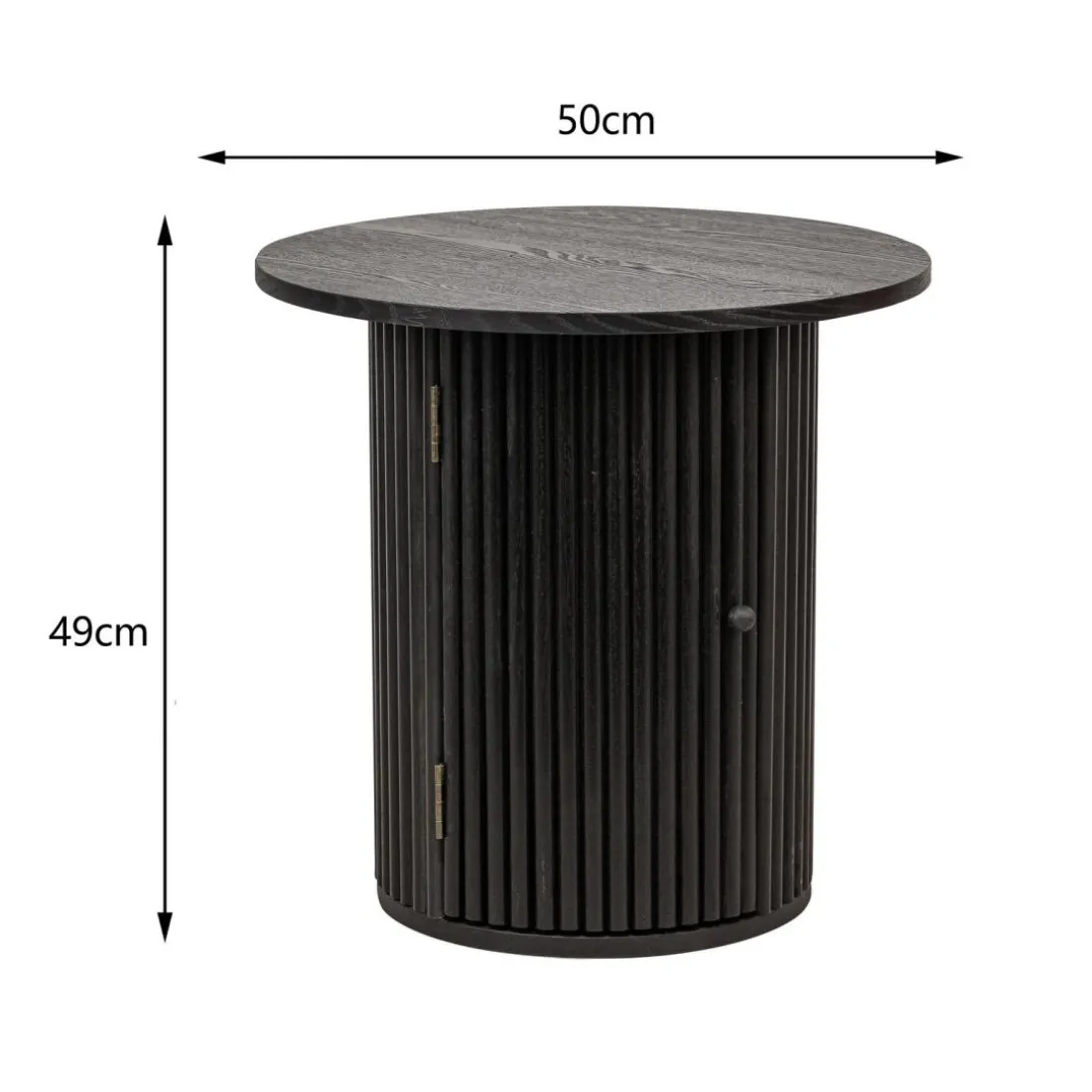Table Appoint Bout de Canape Rangement en Bois noir