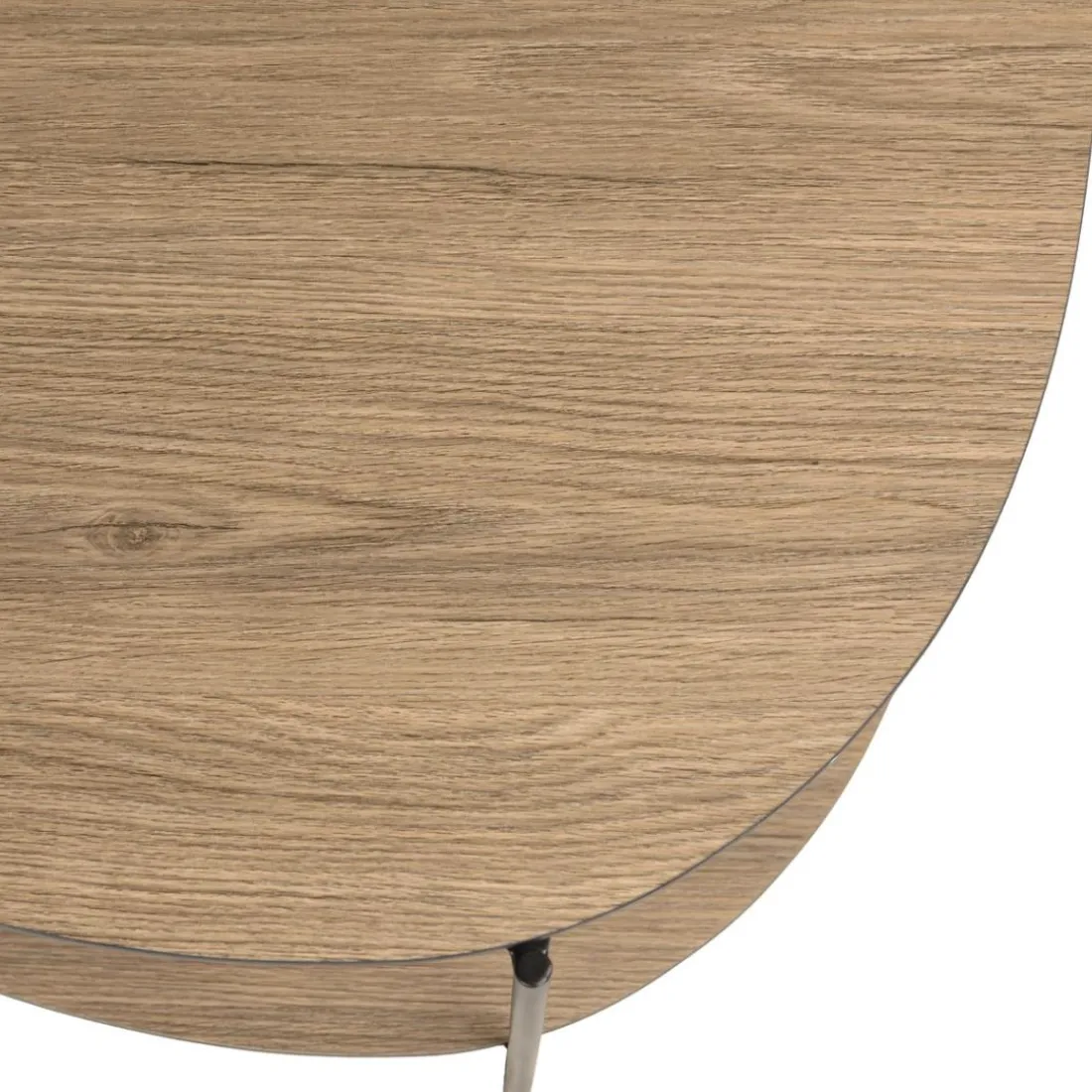 Table basse 2 plateaux forme ovoïde couleur mocha pieds métal JULIA