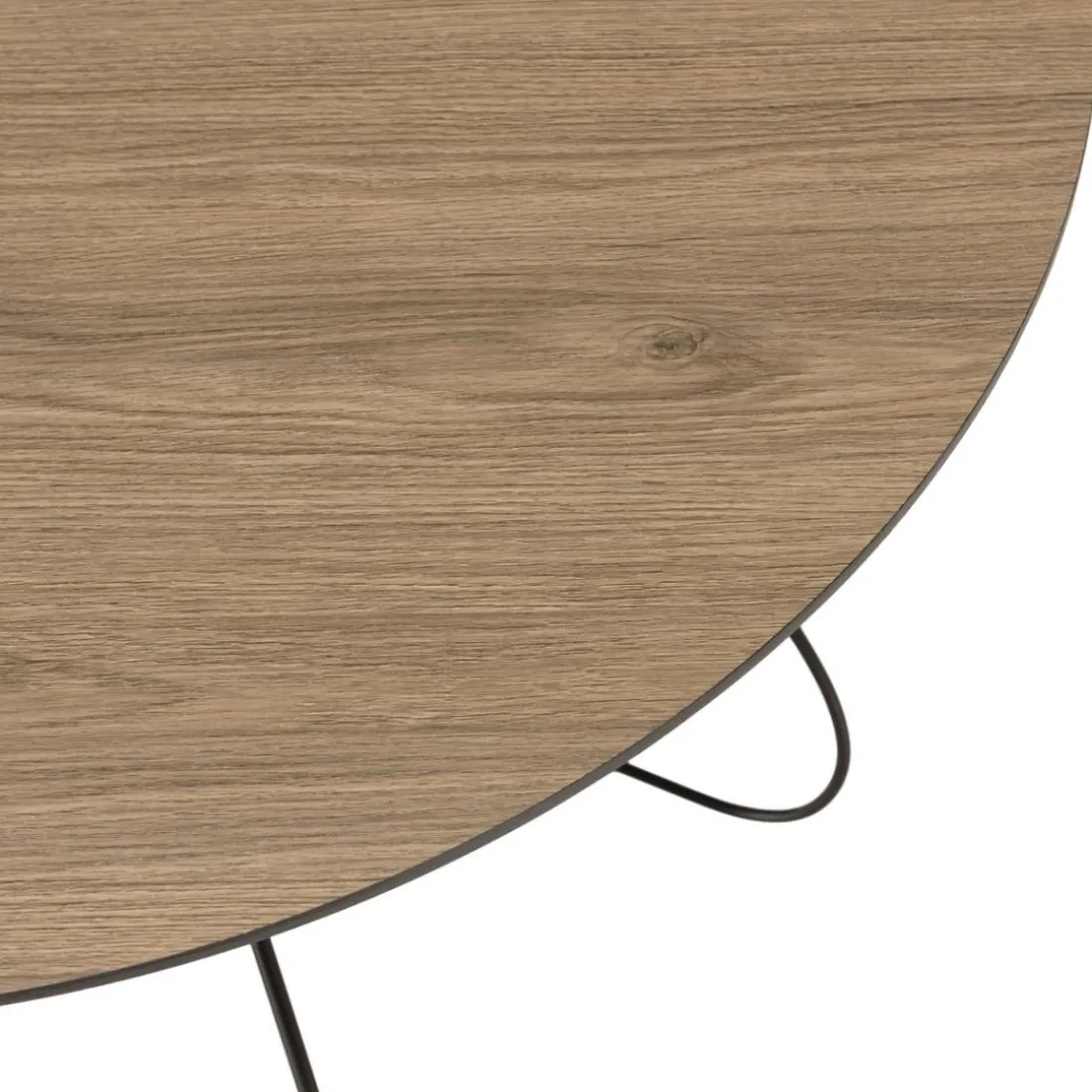 Table basse biseautée mocha pieds forme panier en métal JULIA