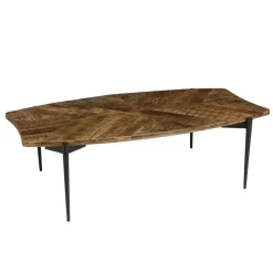 Table basse bords concaves en bois recyclé KIARA