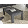 Table basse CARRARA décor marbre noir