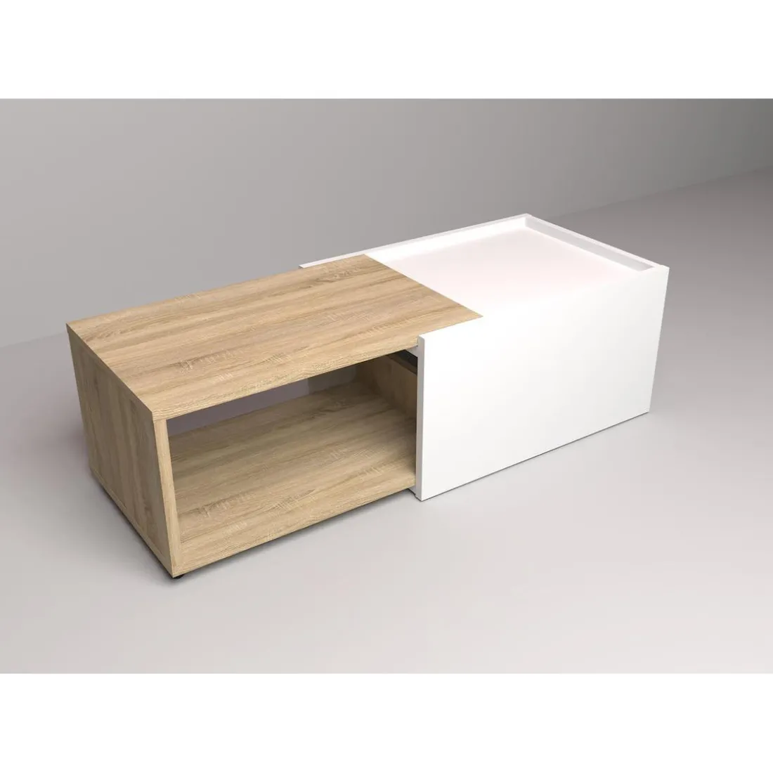 Table Basse Couleur Chêne Blanc SLIDE