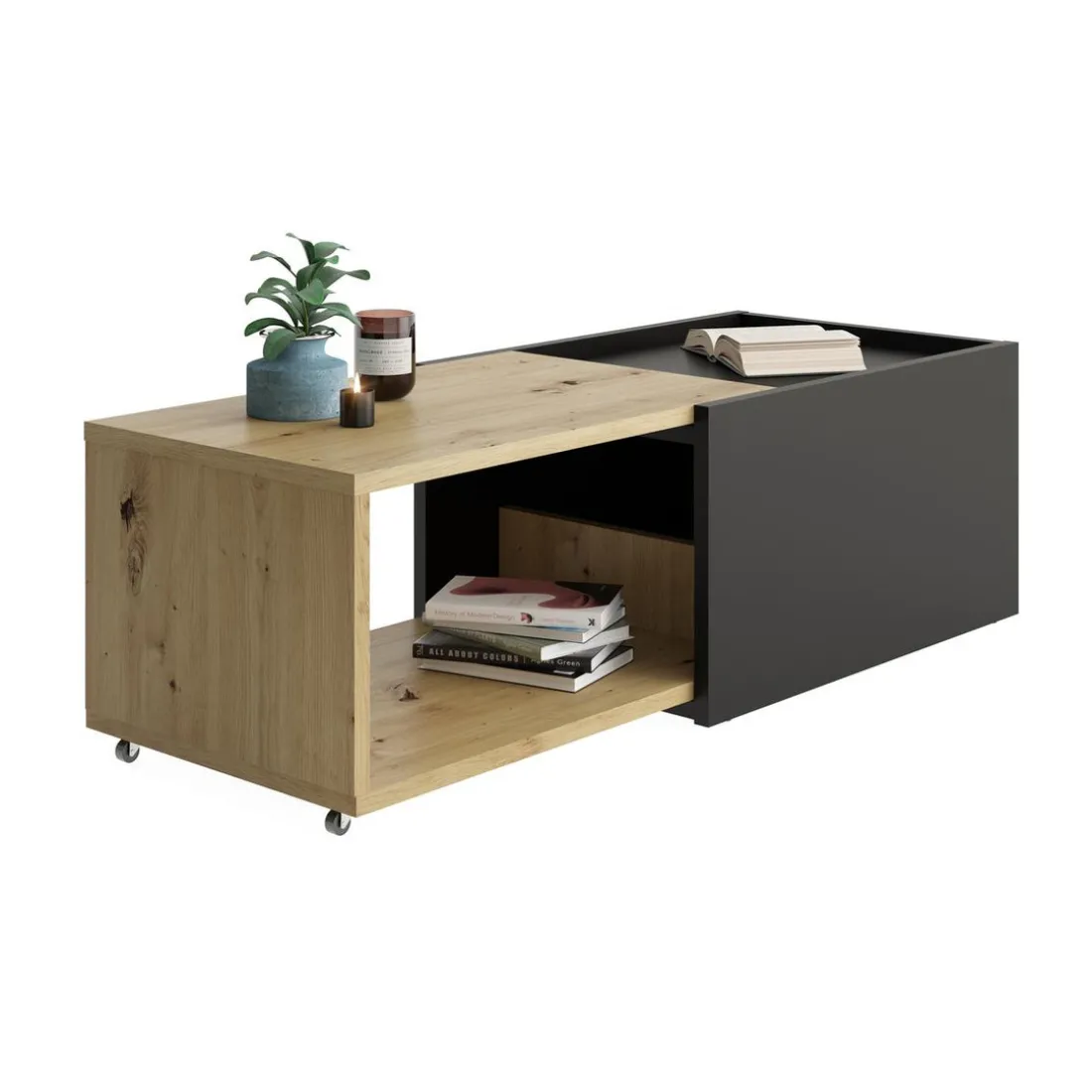 Table Basse Couleur Chêne Noir SLIDE