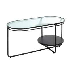 table basse en métal laqué noir,